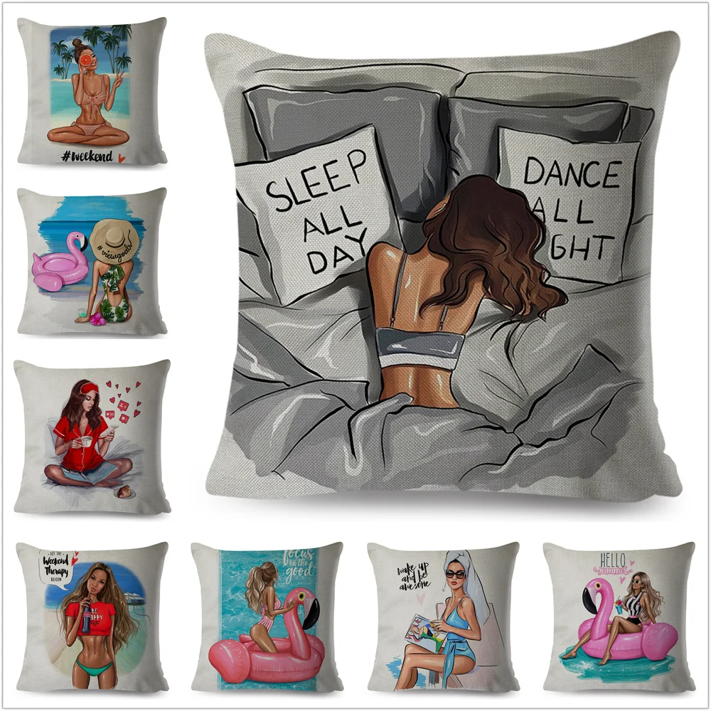 Sleep All Day Super Sexy Cartoon Girl Pillow Case Polyester 45x45 Decor Cartoon Girl Cushion Cover for Car Sofa Home Pillowcase
Sleep All Day Super Sexy Cartoon Girl Pillow Case Polyester 45x45 Decor Cartoon Girl Cushion Cover for Car Sofa Home Pillowcase