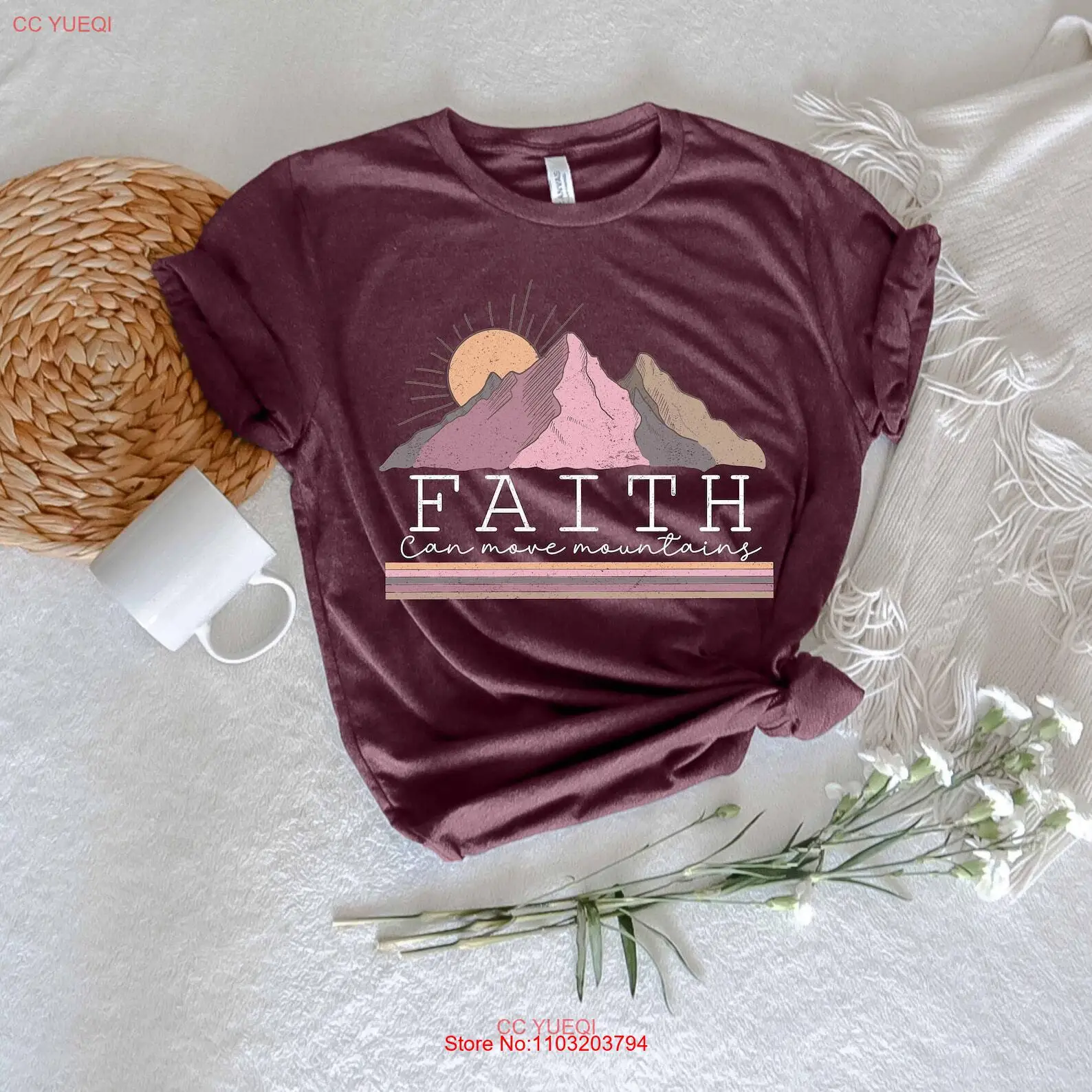 Рубашка Faith Can Move Mountain shirt религиозная рубашка христианская церковная