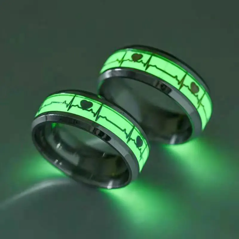 Stainless Steel Couples Luminous Ring Heartbeat Fluorescent Jewelry Ring For Lovers European American Punk Style Rings кольцо
Stainless Steel Couples Luminous Ring Heartbeat Fluorescent Jewelry Ring For Lovers European American Punk Style Rings кольцо