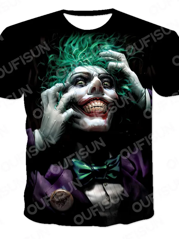 Men/Women 1. Terrorist acts joker do clothes Summary Skull Print Short Sleeve 3d Print clown Tea circular neck Funny Random Br
Men/Women 1. Terrorist acts joker do clothes Summary Skull Print Short Sleeve 3d Print clown Tea circular neck Funny Random Br