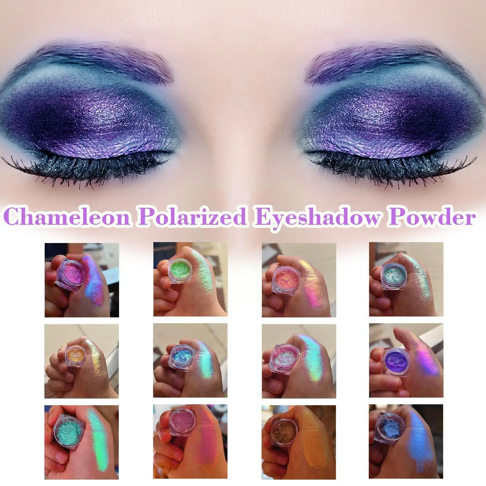 Chameleon Polarized Eyeshadow Powder Ultra Thin Iridescent Highlighter Shadow Holographic Double Eye Pigments Eye Shadow Ch J9I1
Chameleon Polarized Eyeshadow Powder Ultra Thin Iridescent Highlighter Shadow Holographic Double Eye Pigments Eye Shadow Ch J9I1