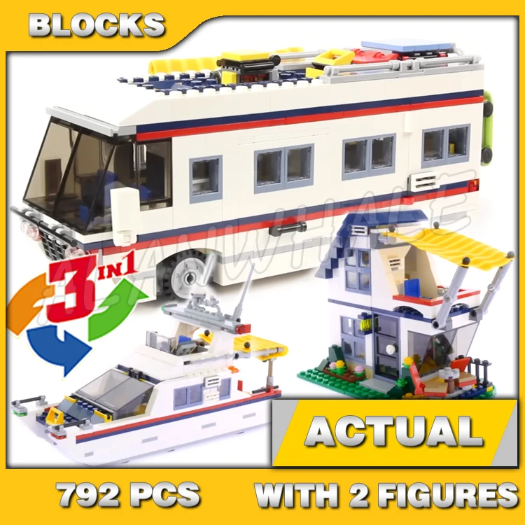 792pcs 3in1 Creative Vacation Getaways Camper with Trailer Summer Home Yacht 3117 Building Block Toy Compatible With Model
792pcs 3in1 Creative Vacation Getaways Camper with Trailer Summer Home Yacht 3117 Building Block Toy Compatible With Model