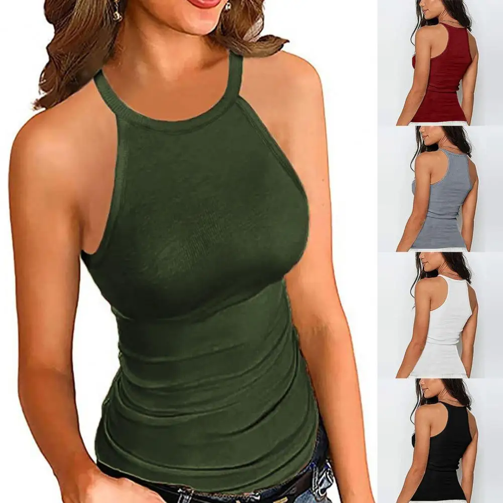 Women Sleeveless Sexy Solid Color Dating Summer Vest Ribbing Halter Top for Dating
Women Sleeveless Sexy Solid Color Dating Summer Vest Ribbing Halter Top for Dating