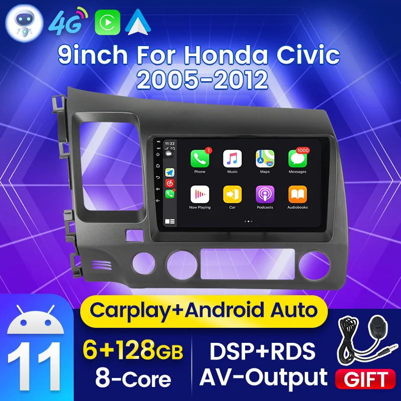 IPS 4G Android 11 Car Stereo Radio For Honda Civic 8 2005-2012 GPS Multimedia Video Player 2 Din CarPlay Autoradio RDS No DVD FM
IPS 4G Android 11 Car Stereo Radio For Honda Civic 8 2005-2012 GPS Multimedia Video Player 2 Din CarPlay Autoradio RDS No DVD FM