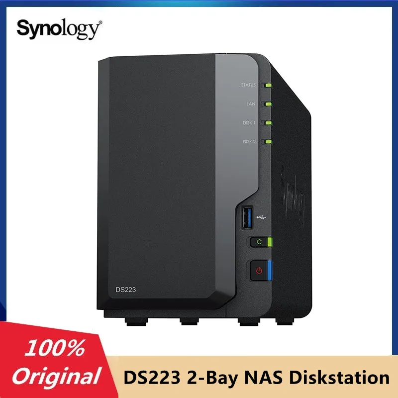 

New Arrial Synology DS223 2-Bay NAS Diskstation 2 GB DDR4 non-ECC Cloud Network Storage Server Enclosure (Diskless)