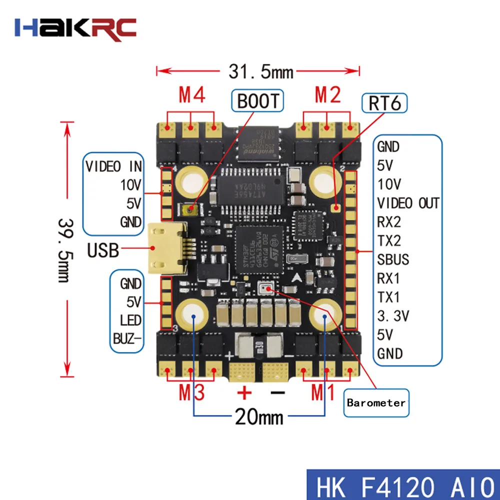 Контроллер полета HAKRC F4120 AIO 35A MPU600 F411 BLHELIS 35A 4 в 1 ESC 20x20 мм 2-5S для радиоуправляемых FPV беспилотных летательных аппаратов, запчасти «сделай сам»
Контроллер полета HAKRC F4120 AIO 35A MPU600 F411 BLHELIS 35A 4 в 1 ESC 20x20 мм 2-5S для радиоуправляемых FPV беспилотных летательных аппаратов, запчасти «сделай сам»