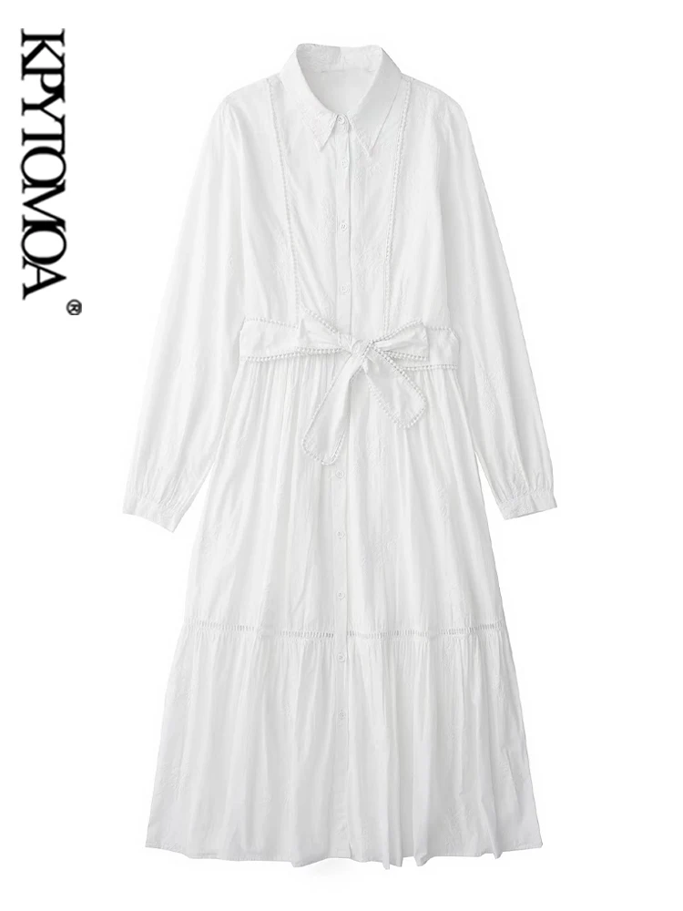 KPYTOMOA Women Fashion With Belt Patchwork Embroidery Midi Dress Vintage Long Sleeve Button-up Female Dresses Vestidos Mujer
KPYTOMOA Women Fashion With Belt Patchwork Embroidery Midi Dress Vintage Long Sleeve Button-up Female Dresses Vestidos Mujer