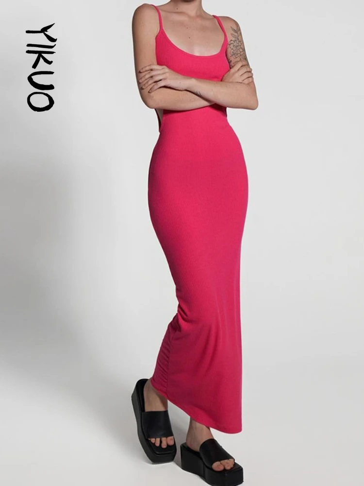 YIKUO Maxi Bodycon Dress Sexy Women Hollow Out 2022 Summer Black Spaghetti Strap Backless Party Dresses Club Sleeveless
YIKUO Maxi Bodycon Dress Sexy Women Hollow Out 2022 Summer Black Spaghetti Strap Backless Party Dresses Club Sleeveless