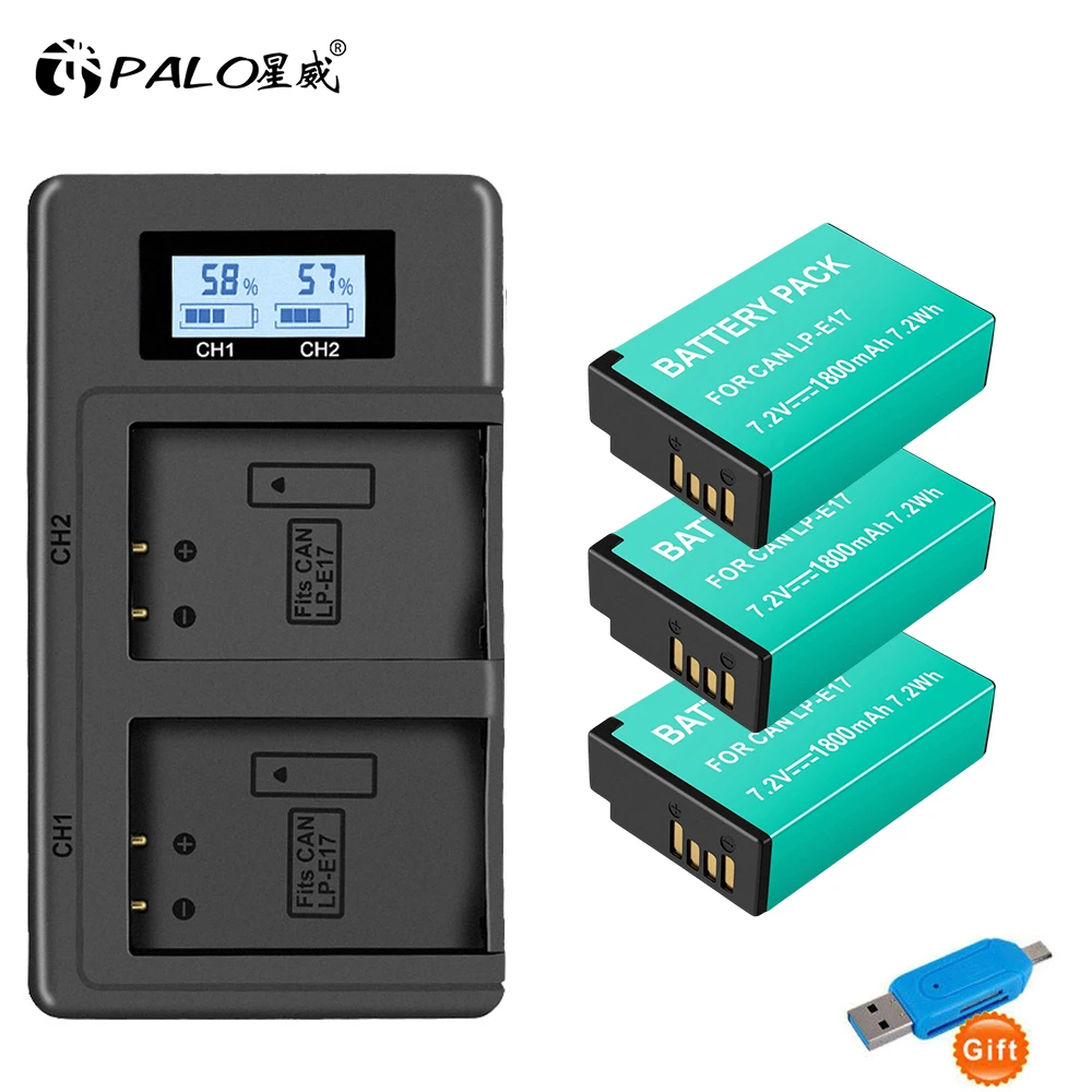 PALO 1-4pcs LPE17 LP E17 LP-E17 Battery for Canon EOS RP 200D 250D M3 M5 M6 750D 760D T6i T6s 800D 8000D Kiss X8i Camera
PALO 1-4pcs LPE17 LP E17 LP-E17 Battery for Canon EOS RP 200D 250D M3 M5 M6 750D 760D T6i T6s 800D 8000D Kiss X8i Camera