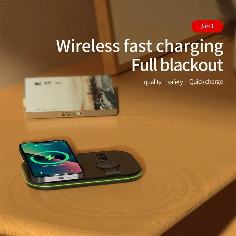 Fast Charging Mobile Phone Chargers Black Wireless Charger Non-slip High Quality Wireless Charger Pad Consumer Electronics 3 In1
Fast Charging Mobile Phone Chargers Black Wireless Charger Non-slip High Quality Wireless Charger Pad Consumer Electronics 3 In1