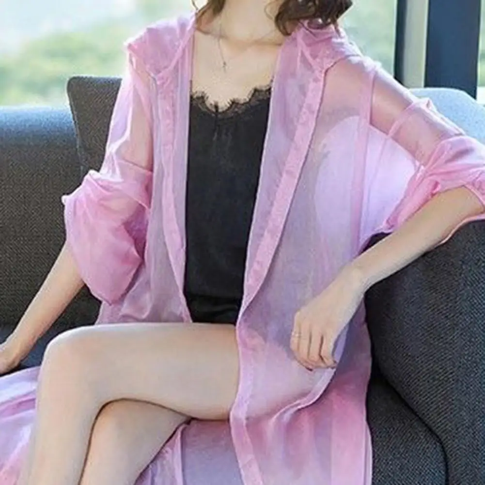 Летнее солнцезащитное пальто с капюшоном, Женский солнцезащитный кардиган, открытый стежок, кондиционер, пальто 
Летнее солнцезащитное пальто с капюшоном, Женский солнцезащитный кардиган, открытый стежок, кондиционер, пальто