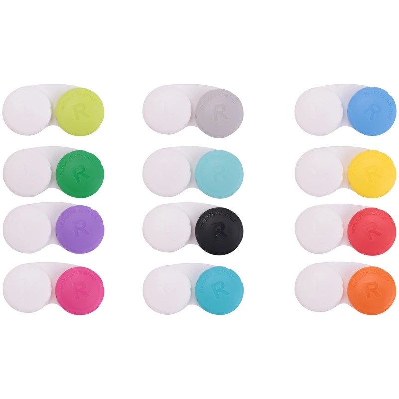 

12 шт. разноцветные контактные линзы, набор для погружения в контактные линзы, подходит для наружных мини контактных линз чехол Screw Top
