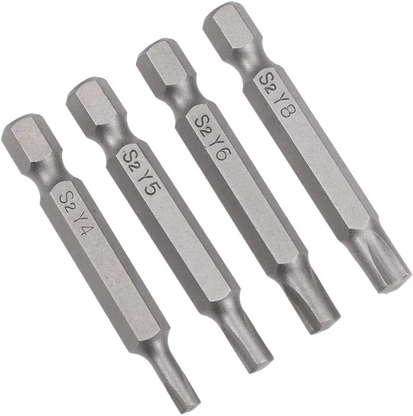 Screwdriver Bits Set 4pcs 1/4 Inch Hex Shank Y4 Y5 Y6 Y8 Magnetic Screwdriver Bit Set 50mm Length S2 Screw Driver Kit Tools 
Screwdriver Bits Set 4pcs 1/4 Inch Hex Shank Y4 Y5 Y6 Y8 Magnetic Screwdriver Bit Set 50mm Length S2 Screw Driver Kit Tools