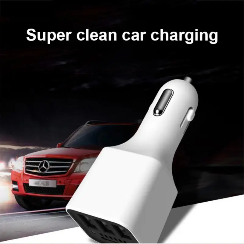 

Car Charger Smart 3usb Car Charger Air Purifier 3 In 1 Multi-function Car Charger Adapter Cigarette Lighter Car Accessories 3.1a