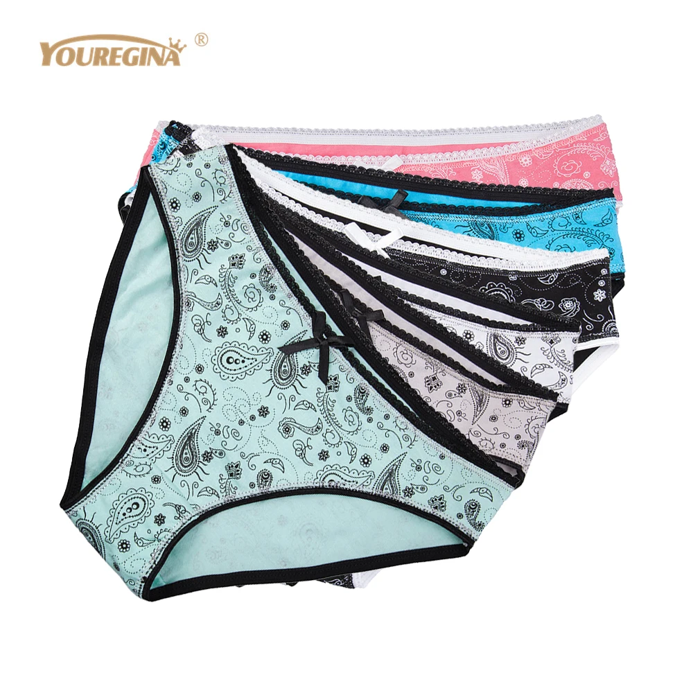 YOUREGINA Women Underwear Cotton Sexy Bikini Panties Briefs Paisley Pattern Soft Ladies Knickers Lingerie for Women 6 pcs/lot
YOUREGINA Women Underwear Cotton Sexy Bikini Panties Briefs Paisley Pattern Soft Ladies Knickers Lingerie for Women 6 pcs/lot