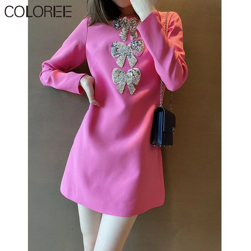 Luxury Sequined Embroidery Mini Dresses for Women 2022 Spring Runway Designers Elegant Bow Long Sleeve Dress Female Vestido
Luxury Sequined Embroidery Mini Dresses for Women 2022 Spring Runway Designers Elegant Bow Long Sleeve Dress Female Vestido