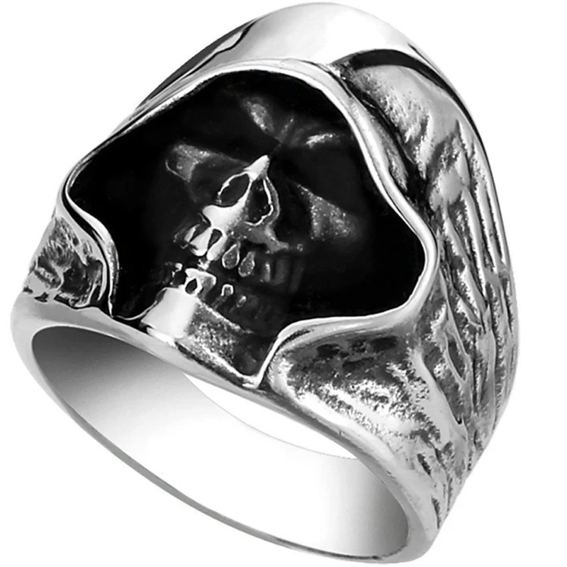 New Vintage Silver Color 'Death Is Coming' Skull Rings For Men Retro Punk Fashion Jewelry Party Gift Skeleton Finger Ring
New Vintage Silver Color 'Death Is Coming' Skull Rings For Men Retro Punk Fashion Jewelry Party Gift Skeleton Finger Ring