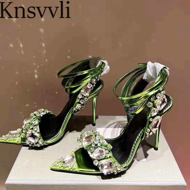 Rhinestone Pointed Peep Toe Sandals Woman High Heel Wedding Shoes Women Ankle Lace Up Crystal Summer Gladiator Sandals Women
Rhinestone Pointed Peep Toe Sandals Woman High Heel Wedding Shoes Women Ankle Lace Up Crystal Summer Gladiator Sandals Women