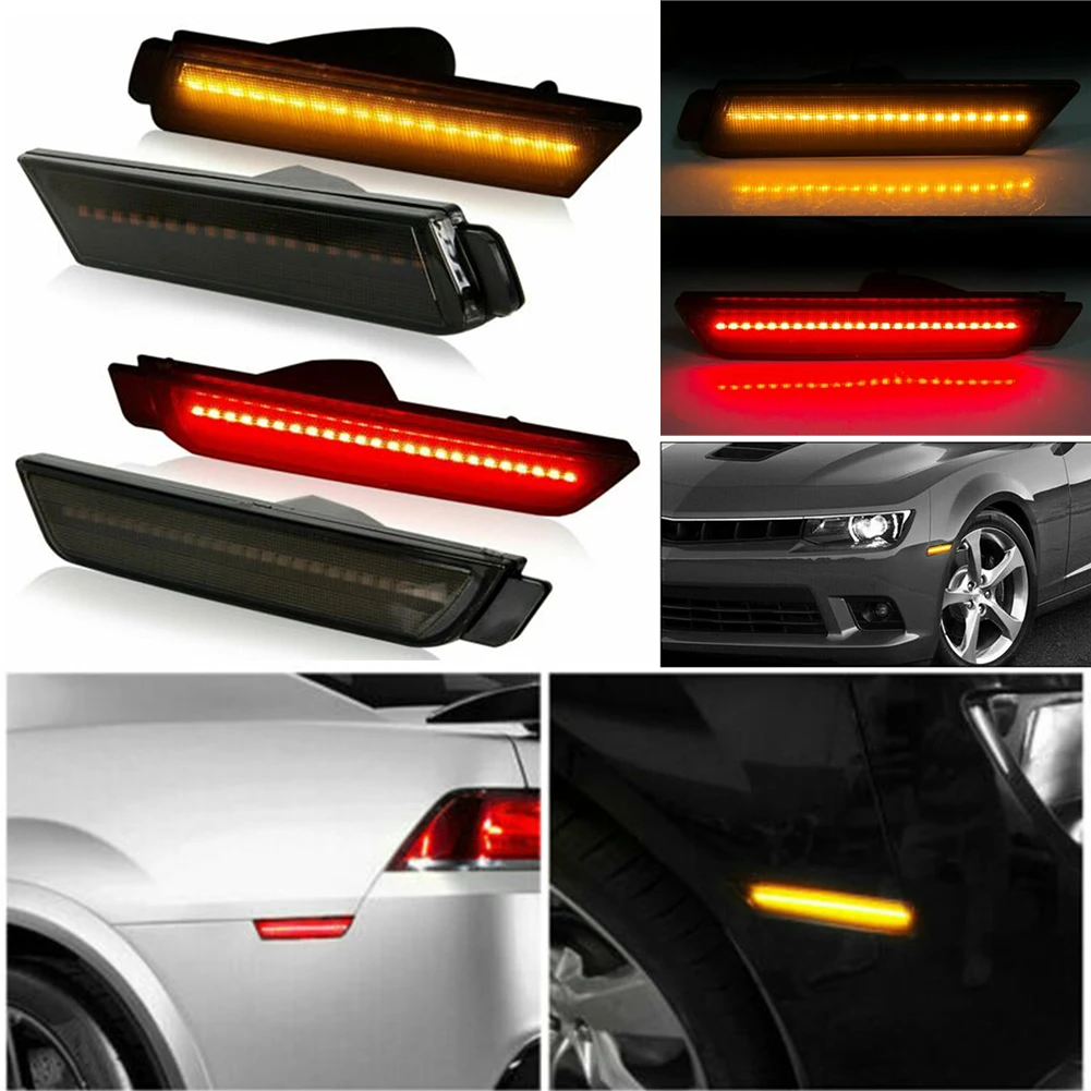 Front+Rear Smoked LED Bumper Side Marker Light Lamps For Chevy Camaro 2010-2015 Car Accessories High-quality Turn Signals
Front+Rear Smoked LED Bumper Side Marker Light Lamps For Chevy Camaro 2010-2015 Car Accessories High-quality Turn Signals