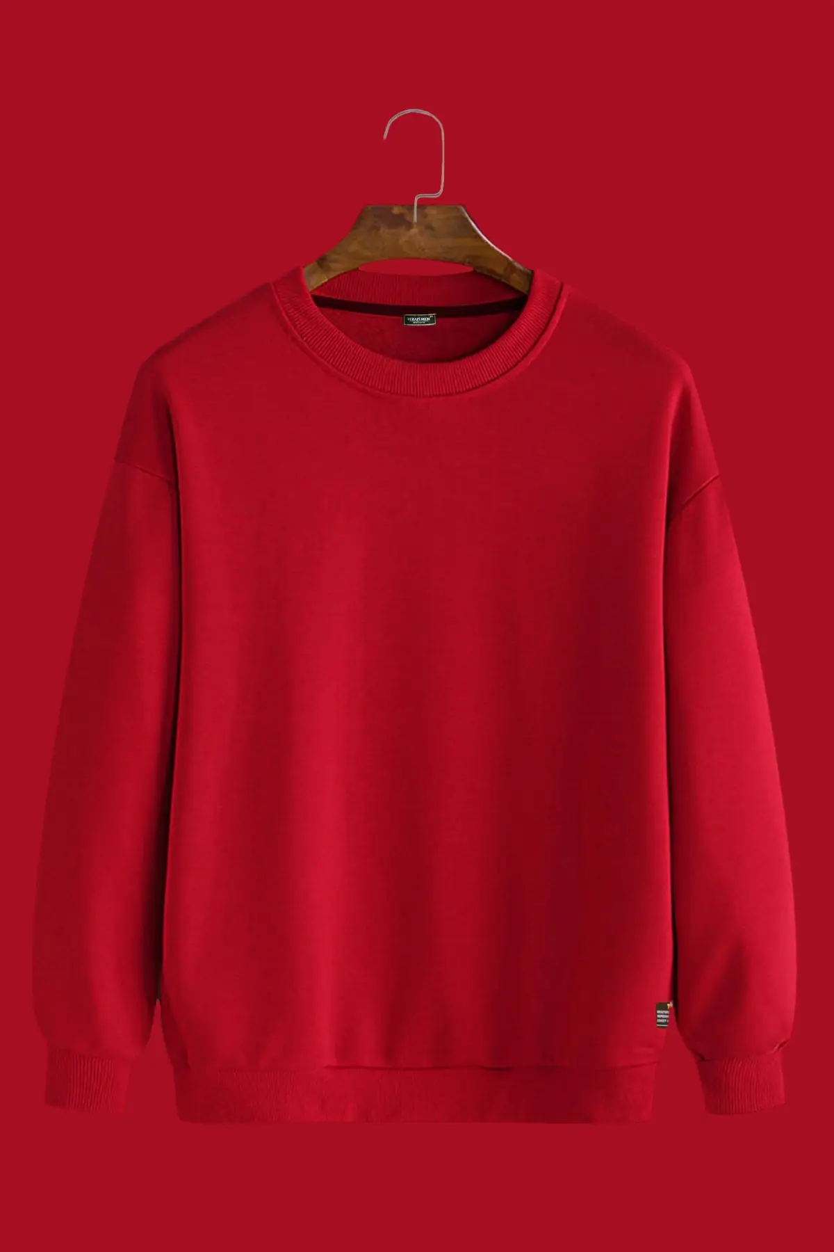 Men's sweater red knitted crew neck long sleeve 2021 spring
Men's sweater red knitted crew neck long sleeve 2021 spring