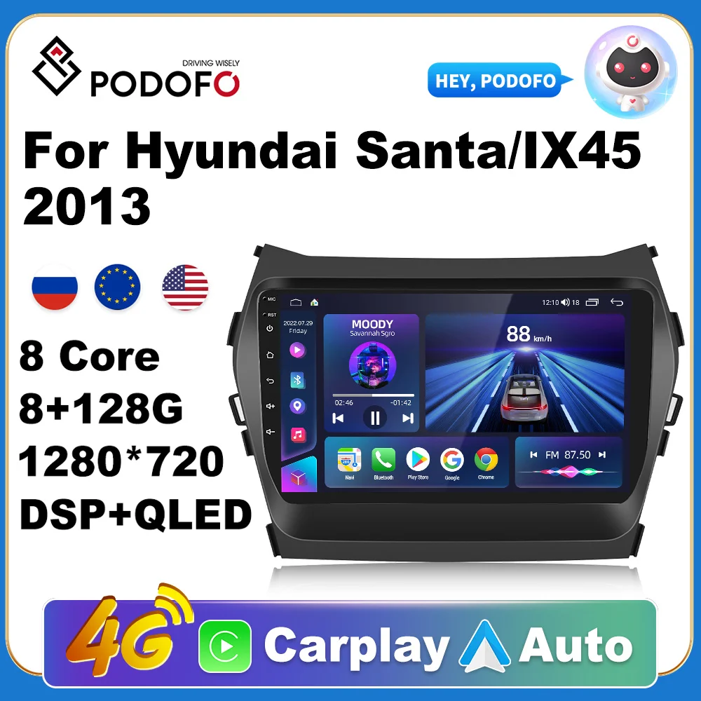 Автомагнитола Podofo, 2DIN, Android, 4G, GPS, DSP, для Hyundai Santa/IX45 2013
Автомагнитола Podofo, 2DIN, Android, 4G, GPS, DSP, для Hyundai Santa/IX45 2013