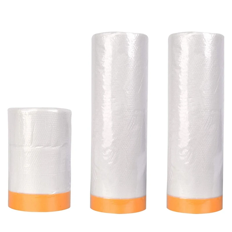 3 Pcs Plastic Dust Sheets Roll Pre-Taped Masking Film Drop Cloths For Painting Bed Furniture Covering (3 Size)
3 Pcs Plastic Dust Sheets Roll Pre-Taped Masking Film Drop Cloths For Painting Bed Furniture Covering (3 Size)