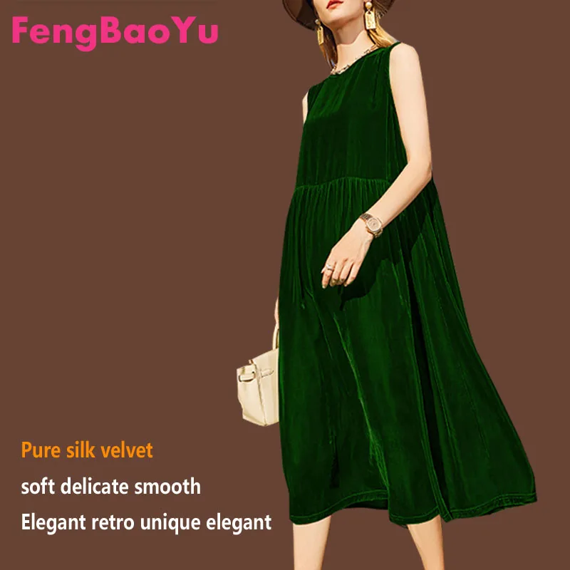 Женское шелковое бархатное платье Fengbaoyu, весенне-летнее платье-жилет без рукавов с большим подолом и средней талией, Женские Элегантные Роскошные платья
Женское шелковое бархатное платье Fengbaoyu, весенне-летнее платье-жилет без рукавов с большим подолом и средней талией, Женские Элегантные Роскошные платья