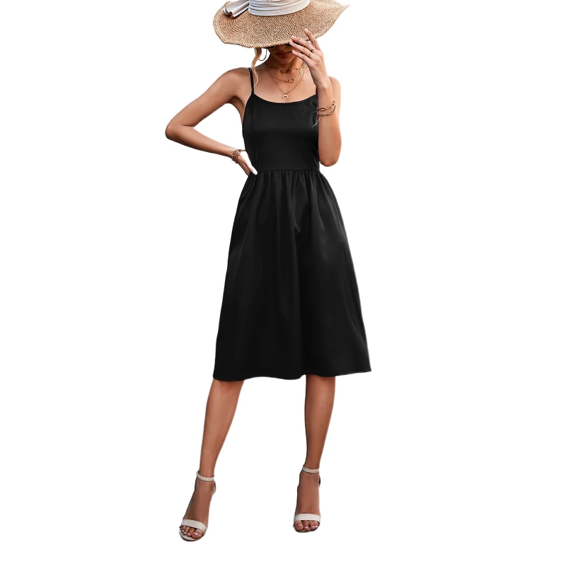 2022 Women Spahetti Strap Dress Solid Color Summer Sexy Camis Pocket Midi Dress Large Hem A Line Sleeveless Dresses Robe Femme
2022 Women Spahetti Strap Dress Solid Color Summer Sexy Camis Pocket Midi Dress Large Hem A Line Sleeveless Dresses Robe Femme