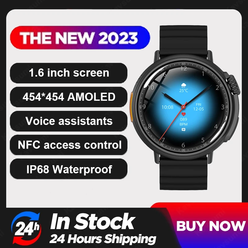 

Новинка 454*454 AMOLED Смарт-часы с экраном 1,6 дюйма HD стандартные часы мужские спортивные Смарт-часы с Bluetooth-вызовом для Apple Xiaomi Huawei 2023