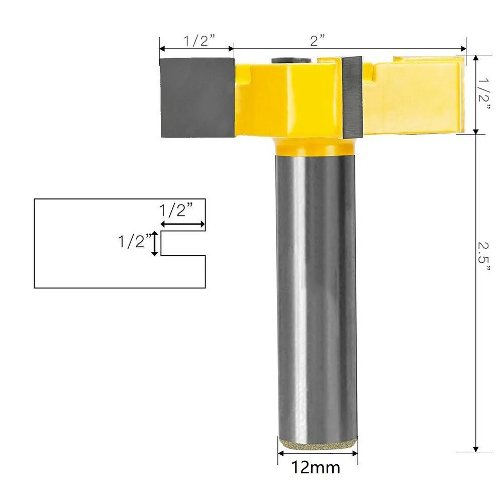 Router Bits Slotting Cutter Carbide Cutter Replacement Slotting Milling Cutter T Type Woodworking Tool 12mm Shank
Router Bits Slotting Cutter Carbide Cutter Replacement Slotting Milling Cutter T Type Woodworking Tool 12mm Shank
