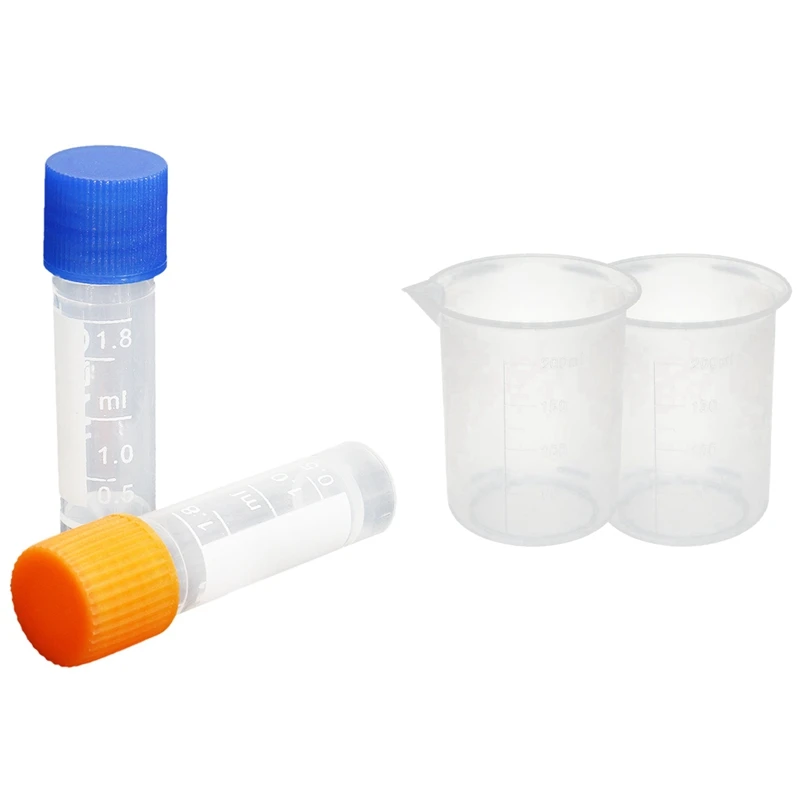 50Pcs 1.8Ml Plastic Graduated 0.063Oz Cryovial Test Tube Sample Pipe With Seal Cap & 2X Clear Plastic Measuring Cup
50Pcs 1.8Ml Plastic Graduated 0.063Oz Cryovial Test Tube Sample Pipe With Seal Cap & 2X Clear Plastic Measuring Cup