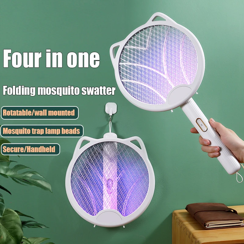 New Folding Electric Mosquito Swatter Rechargeable Durable Household Four-in-one Mosquito Swatter Fly Swatter Lithium Battery
New Folding Electric Mosquito Swatter Rechargeable Durable Household Four-in-one Mosquito Swatter Fly Swatter Lithium Battery