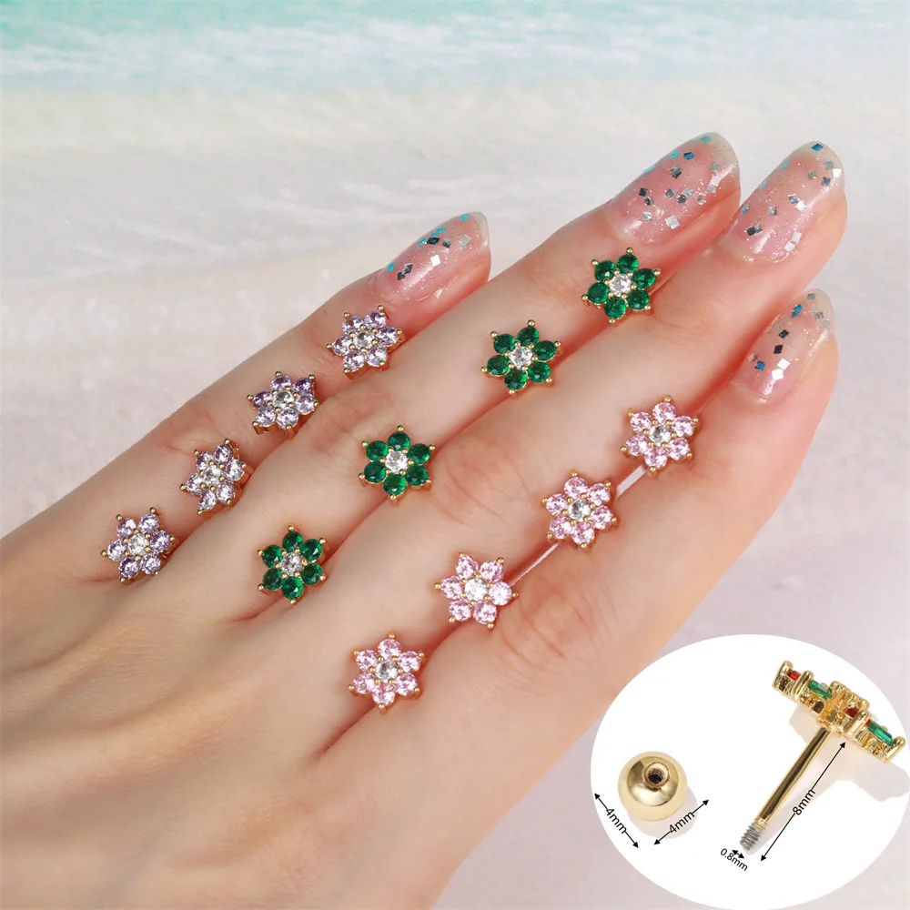 Fashion Green Crystal Flower Tragus Piercing Earring Cute Cartilage Piercing Stud Helix Earrings For Women Jewelry
Fashion Green Crystal Flower Tragus Piercing Earring Cute Cartilage Piercing Stud Helix Earrings For Women Jewelry