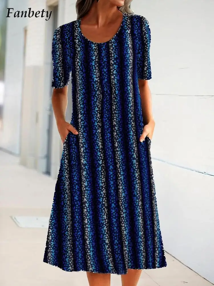 Женское винтажное платье с круглым вырезом, коротким рукавом и карманами
Женское винтажное платье с круглым вырезом, коротким рукавом и карманами