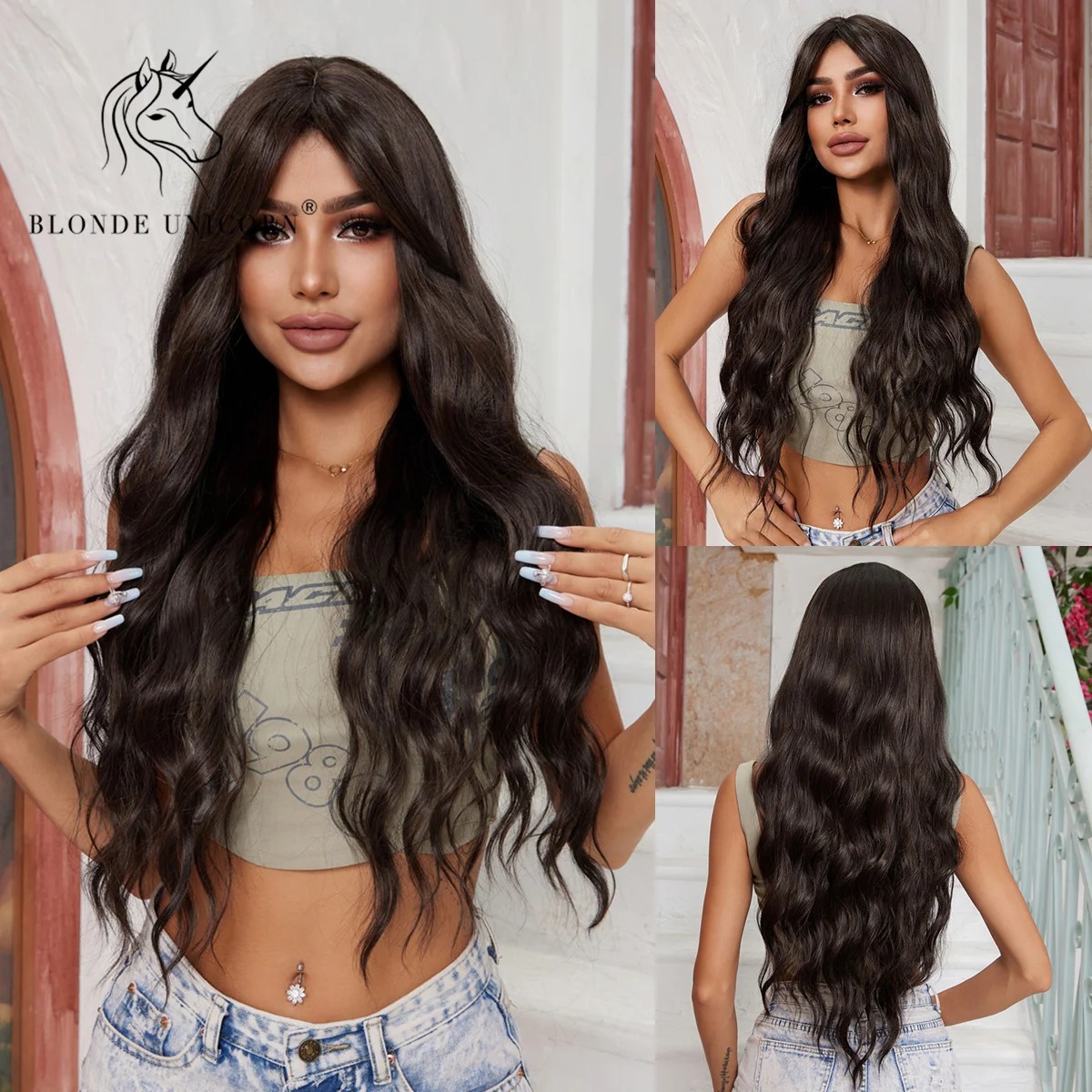 Blonde Unicorn Synthetic Dark Brown Wig Long Wavy Wigs with Lateral Bangs Daily Cosplay Party Use Heat Resistant Fiber for Women
Blonde Unicorn Synthetic Dark Brown Wig Long Wavy Wigs with Lateral Bangs Daily Cosplay Party Use Heat Resistant Fiber for Women