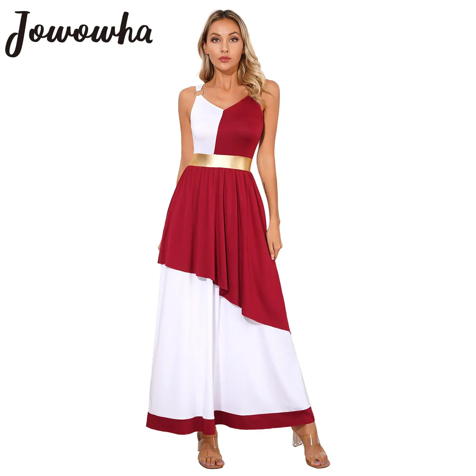 Womens Ancient Greek Roman Empress Costumes Toga O-Ring Sleeveless Patchwork Tiered Maxi Dress for Halloween carnivals Cosplay
Womens Ancient Greek Roman Empress Costumes Toga O-Ring Sleeveless Patchwork Tiered Maxi Dress for Halloween carnivals Cosplay