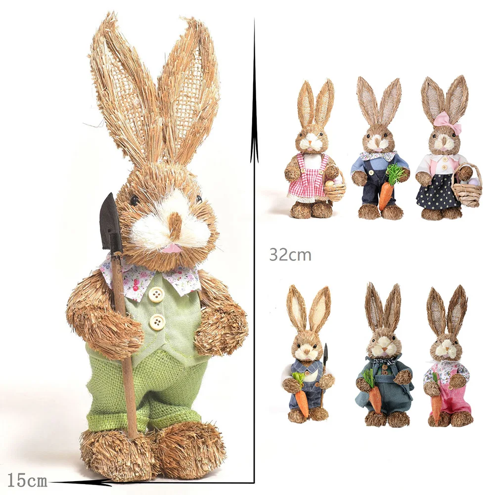 32cm Straw Rabbit Ornament Easter Decoration Handmade Standing Bunny Statue With Carrot Easter Party Supplies Home Decor
32cm Straw Rabbit Ornament Easter Decoration Handmade Standing Bunny Statue With Carrot Easter Party Supplies Home Decor