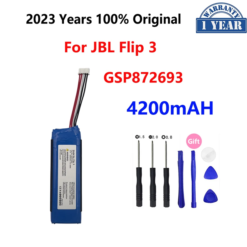 100% Original 4200mAh Replacement 3.7V Battery For JBL Flip 3 Flip3 Pack Speaker GSP872693 Bateria Batteries
100% Original 4200mAh Replacement 3.7V Battery For JBL Flip 3 Flip3 Pack Speaker GSP872693 Bateria Batteries