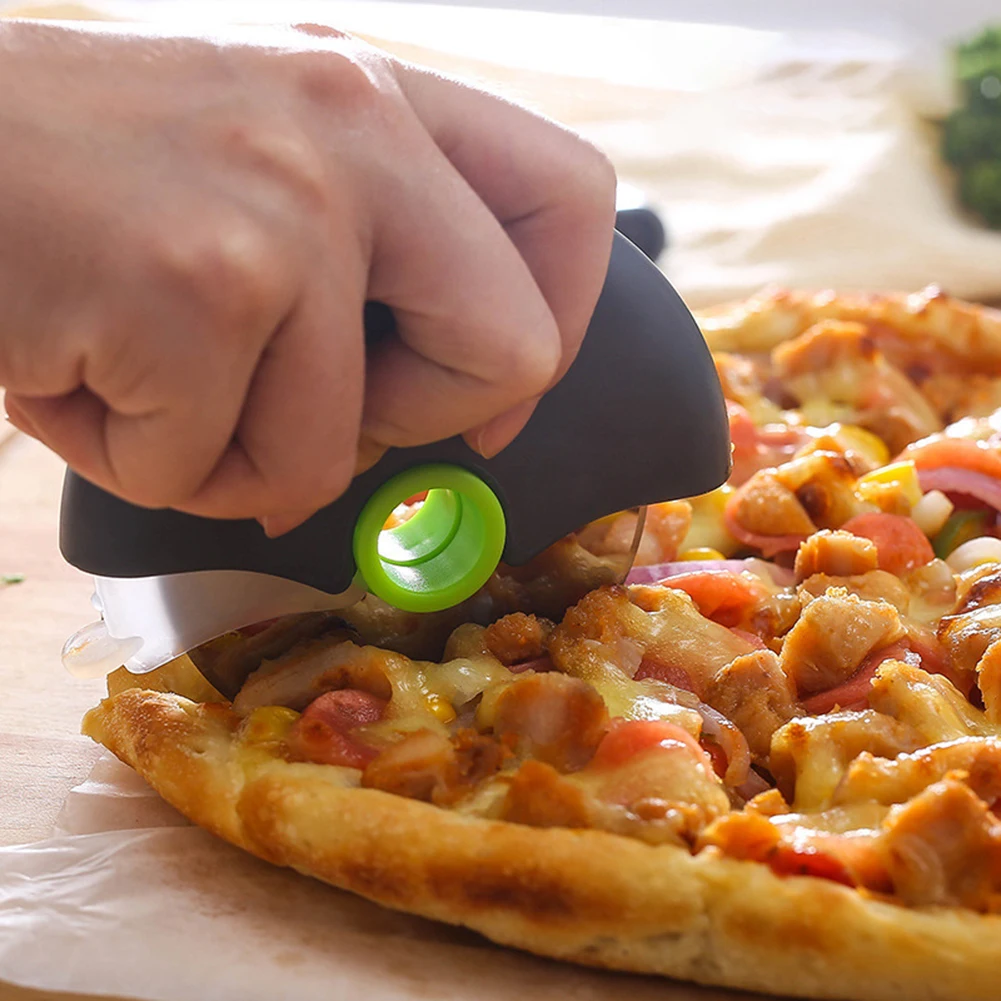 Stainless Steel Pizza Cutter Round Wheel Cutting Knife for Pizza with Lid Roulette Roller Dough Pizza Slicer Cutter Baking Tools
Stainless Steel Pizza Cutter Round Wheel Cutting Knife for Pizza with Lid Roulette Roller Dough Pizza Slicer Cutter Baking Tools