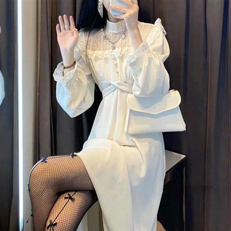French Lace Vintage Dress Women Fashion Puffer Sleeve Elegant One Piece Dress Korean 2022 Spring High Street Slim Midi Dress Y2k
French Lace Vintage Dress Women Fashion Puffer Sleeve Elegant One Piece Dress Korean 2022 Spring High Street Slim Midi Dress Y2k