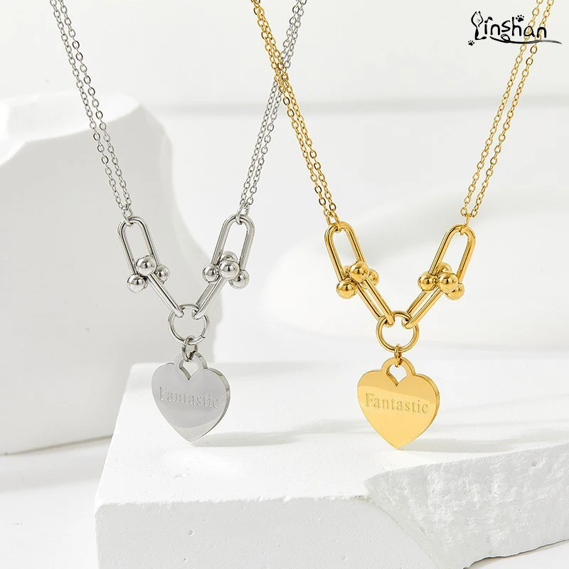Lin Shan Love Stitching Vacuum Plating Stainless Steel Necklace Women's Collarbone Chain Letter Choker Wholesale Drop Shipping
Lin Shan Love Stitching Vacuum Plating Stainless Steel Necklace Women's Collarbone Chain Letter Choker Wholesale Drop Shipping
