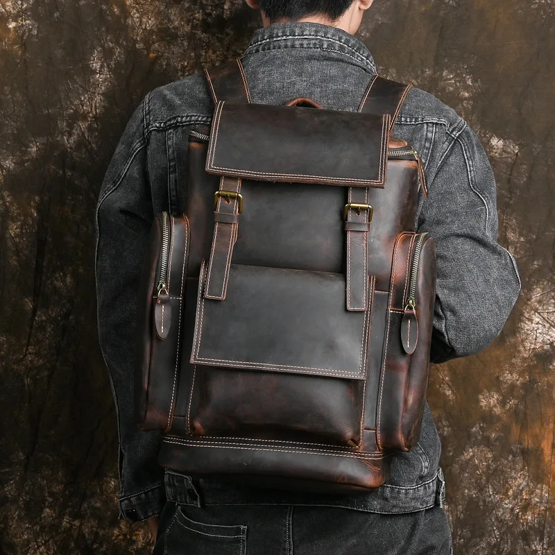 AETOO Crazy Horse Leather Backpack for Men 15.6 inch Laptop Vintage Business Travel Daypack Large Capacity Schoolbag Rucksack
AETOO Crazy Horse Leather Backpack for Men 15.6 inch Laptop Vintage Business Travel Daypack Large Capacity Schoolbag Rucksack