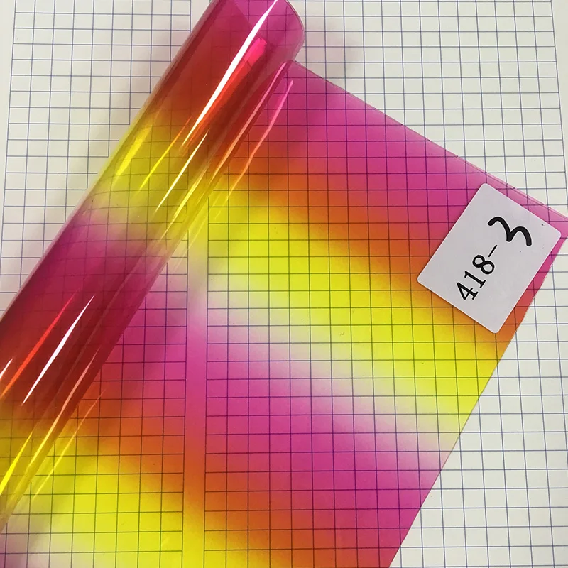 XHT-418 TPU transparent iridescent film dichroic lamination film for bags and decorations
XHT-418 TPU transparent iridescent film dichroic lamination film for bags and decorations