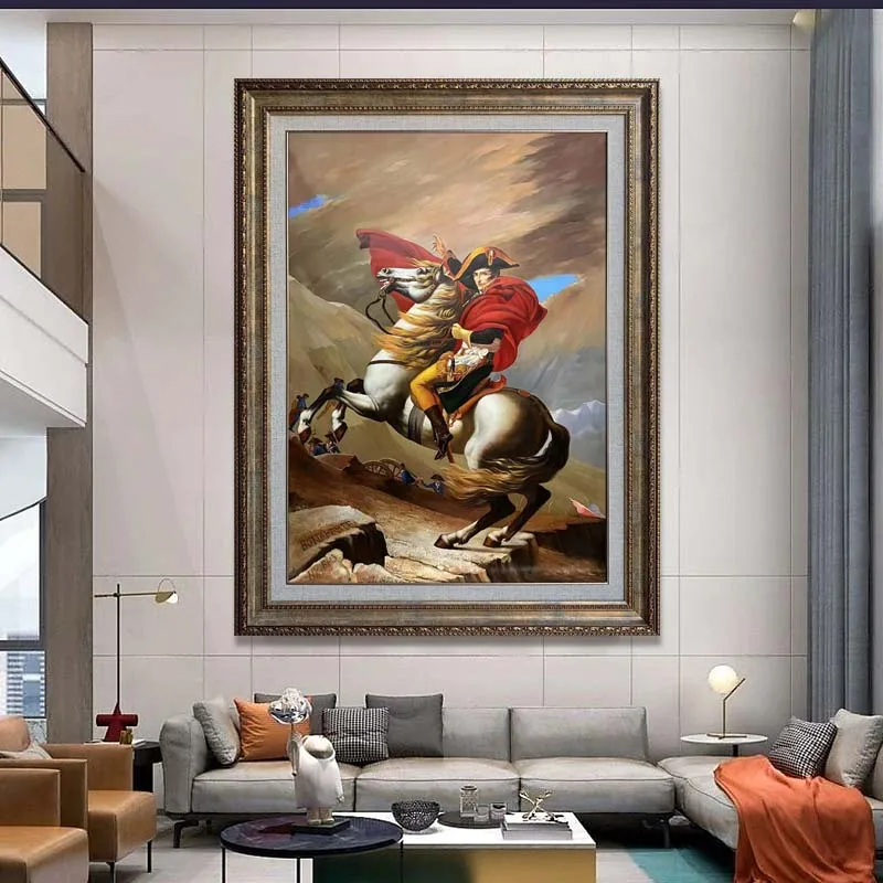 

Hand painted world famous oil painting reproduction of Napoleon Crossing the Alps by Jacques-Louis David home decor painting