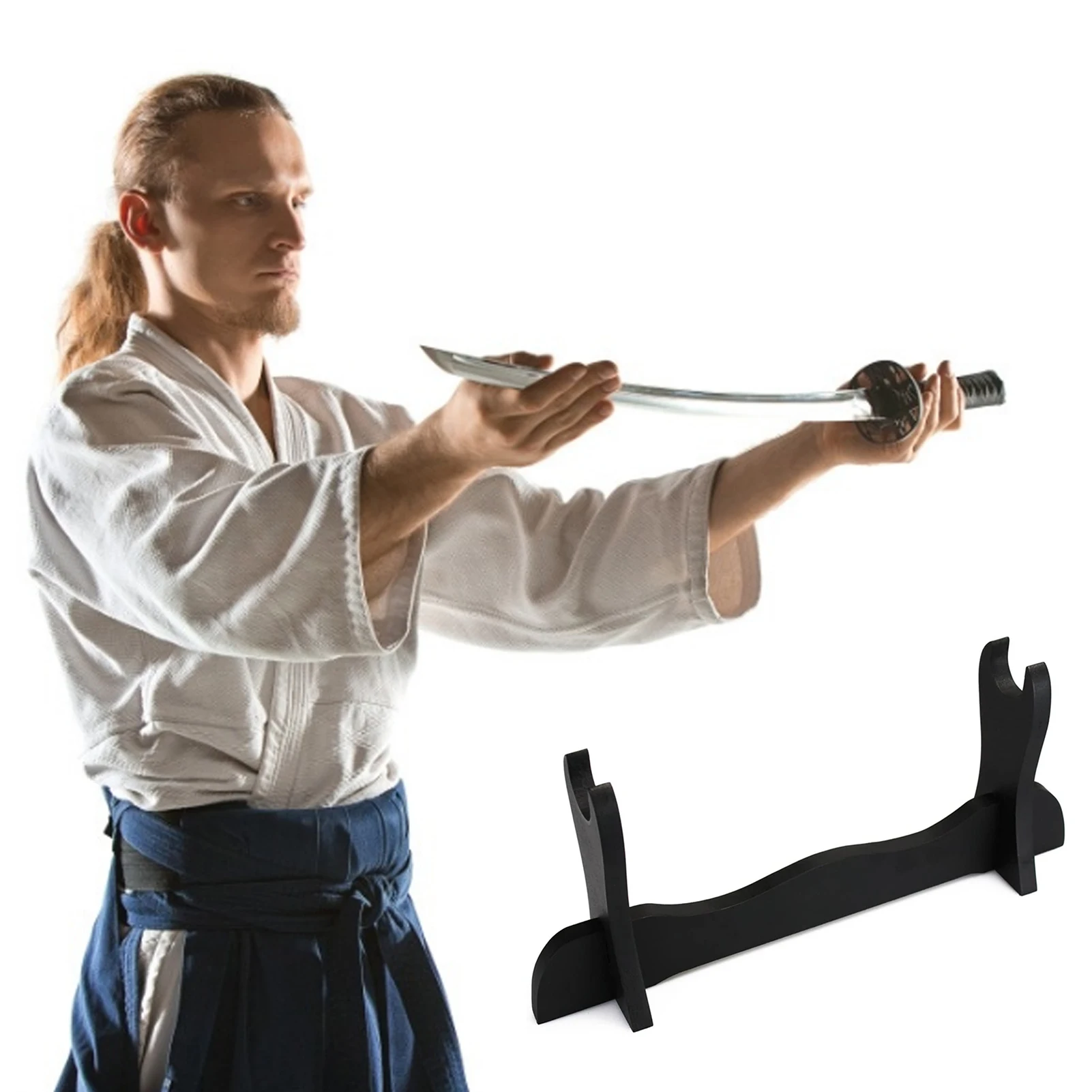 1PC Sword Stand Black Wood Wall Mount Samurai Sword Holder Stand Rack Display 1Layer Home Decoration Crafts
1PC Sword Stand Black Wood Wall Mount Samurai Sword Holder Stand Rack Display 1Layer Home Decoration Crafts