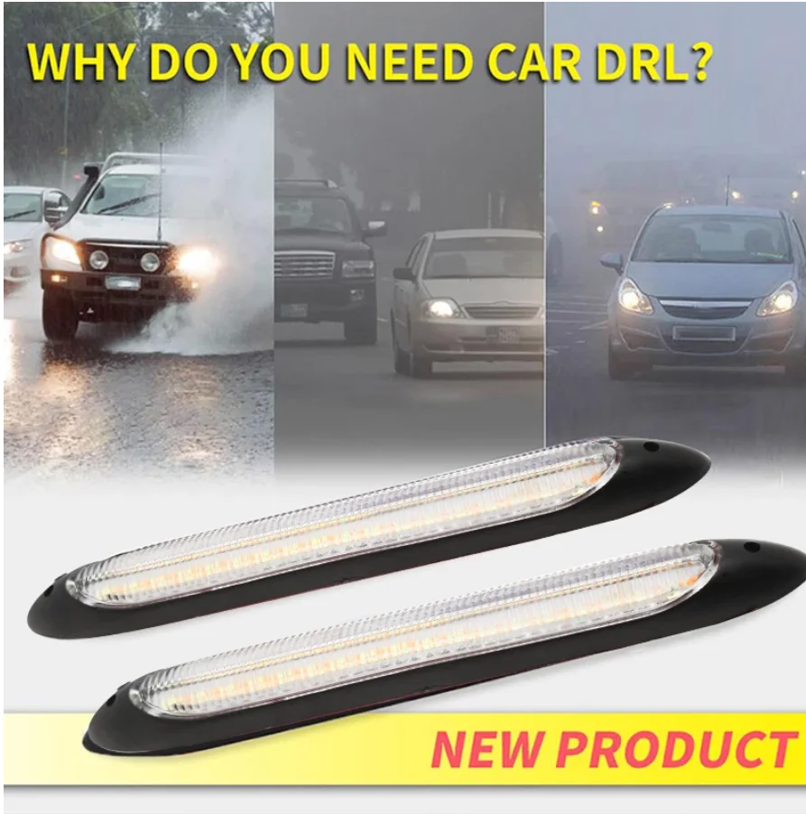 1pair 12V Bright DRL LED Daytime Running Light for Car Headlight Sequential DRL LED Strip Turn Signal Yellow Flow Auto Day Light
1pair 12V Bright DRL LED Daytime Running Light for Car Headlight Sequential DRL LED Strip Turn Signal Yellow Flow Auto Day Light