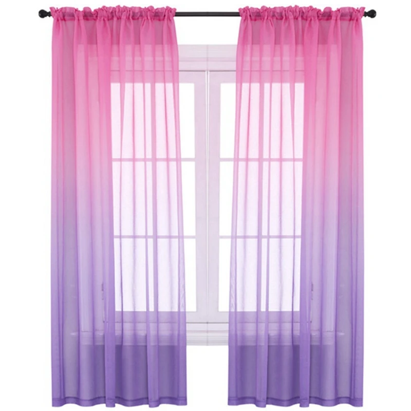 2 Panel Sets Bedroom Curtains 52X84inch Length Sheer Curtain Pink Purple Ombre Curtains Rod Pocket Drapes For Room
2 Panel Sets Bedroom Curtains 52X84inch Length Sheer Curtain Pink Purple Ombre Curtains Rod Pocket Drapes For Room