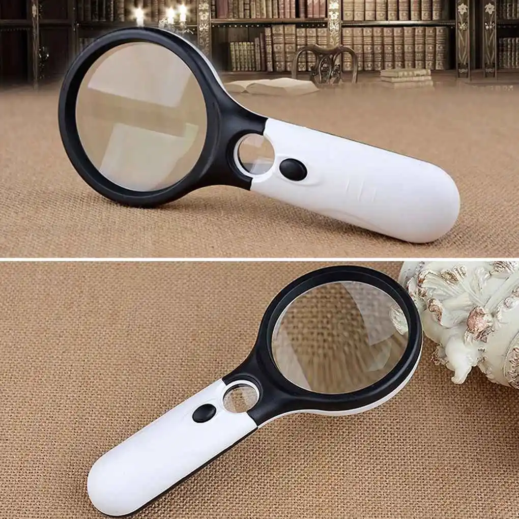 45X Handheld Magnifying Glass Jewelers Mini Portable Currency Coin Detection Magnifier Detector with Light Battery Powered Tool
45X Handheld Magnifying Glass Jewelers Mini Portable Currency Coin Detection Magnifier Detector with Light Battery Powered Tool