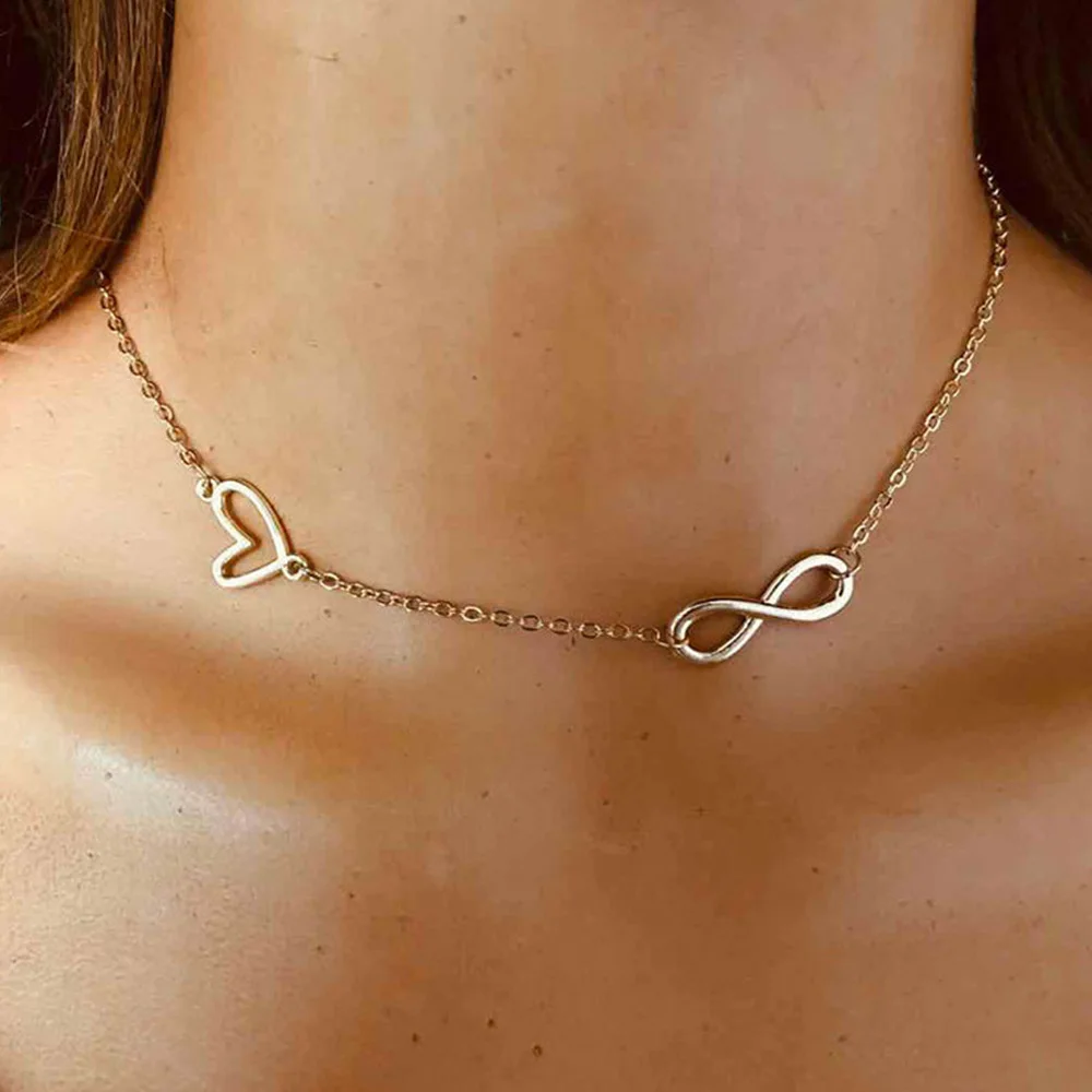 Aesthetic Infinite Love Choker Necklace for Woman Gold Color Heart Clavicle Chain Vintage Punk Jewelry 2022 New Girl Accessiores
Aesthetic Infinite Love Choker Necklace for Woman Gold Color Heart Clavicle Chain Vintage Punk Jewelry 2022 New Girl Accessiores