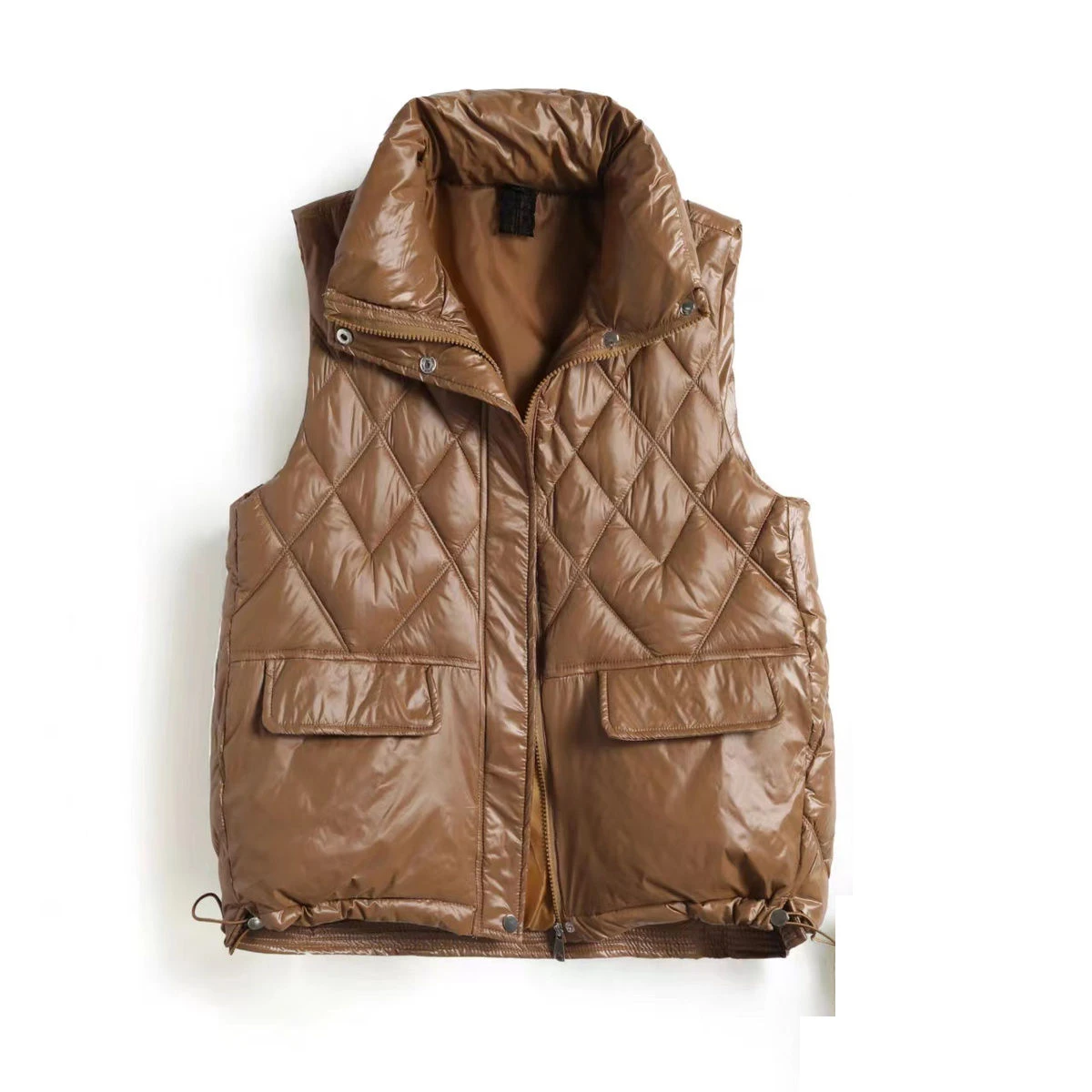 New WOMEN Glossy Waterproof Vest Women's Quilted Vest Stand Collar Thicken Zip Padded Gilet With Pocket
New WOMEN Glossy Waterproof Vest Women's Quilted Vest Stand Collar Thicken Zip Padded Gilet With Pocket